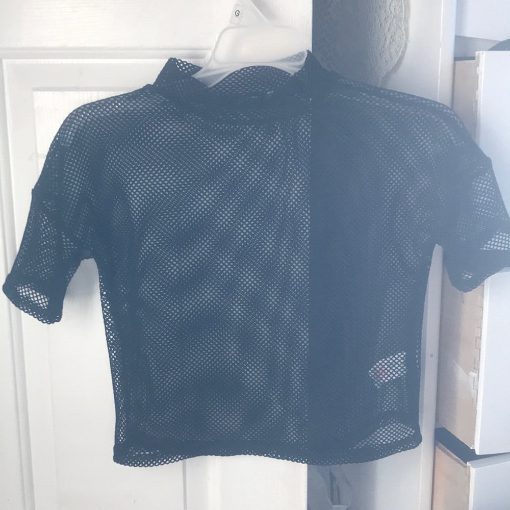 fishnet black top